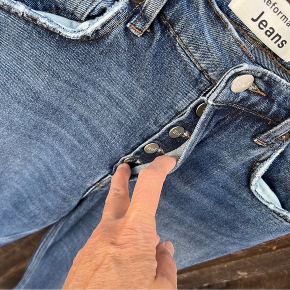 Reformation Jeans Serena High Skinny Jeans In Kasai Wash Sz 25 - Picture 5 of 16